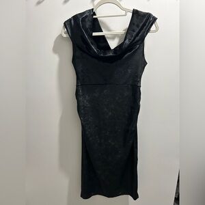 MATERNITY black crushed velvet off the shoulder formal dress